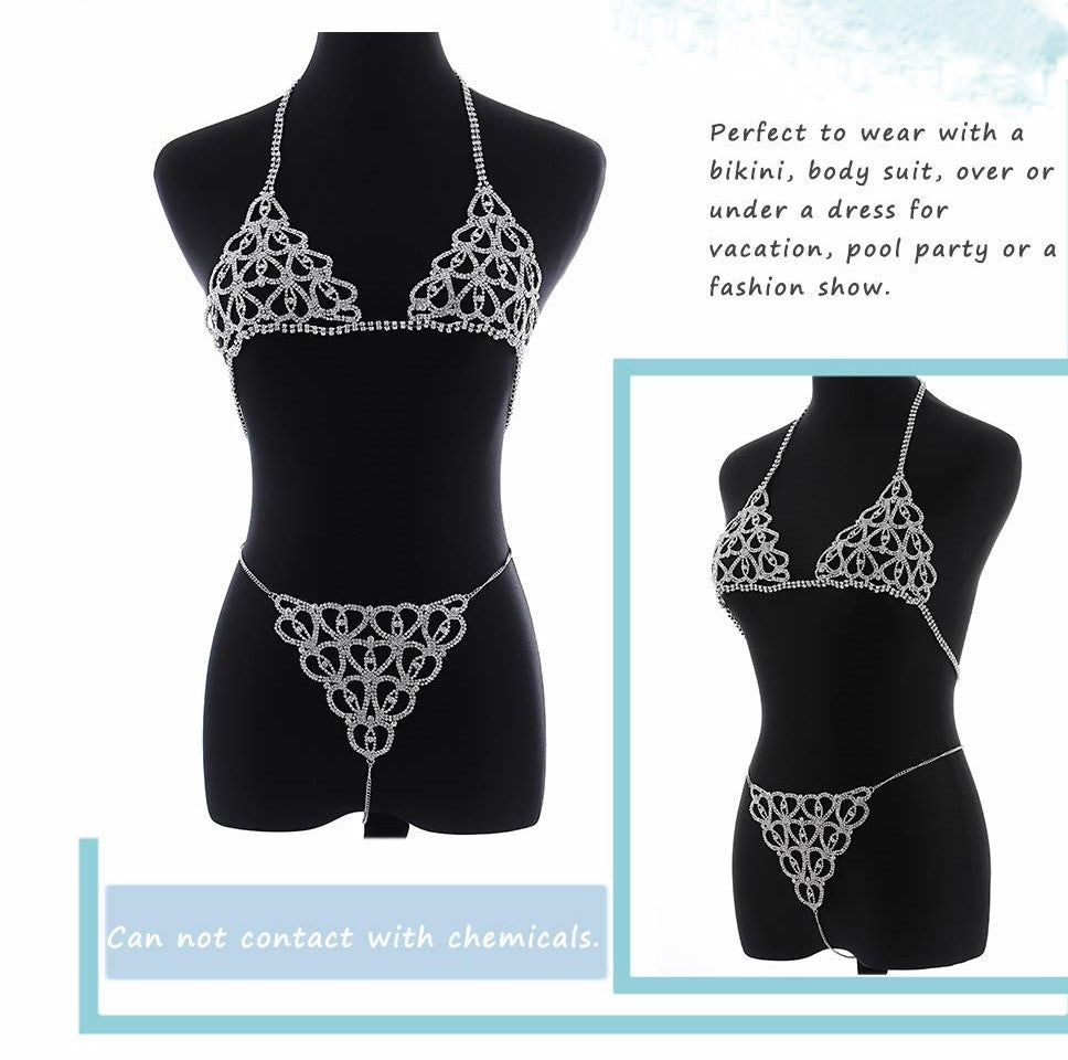Sexy Bejeweled Rhinestone Crystal Bikini