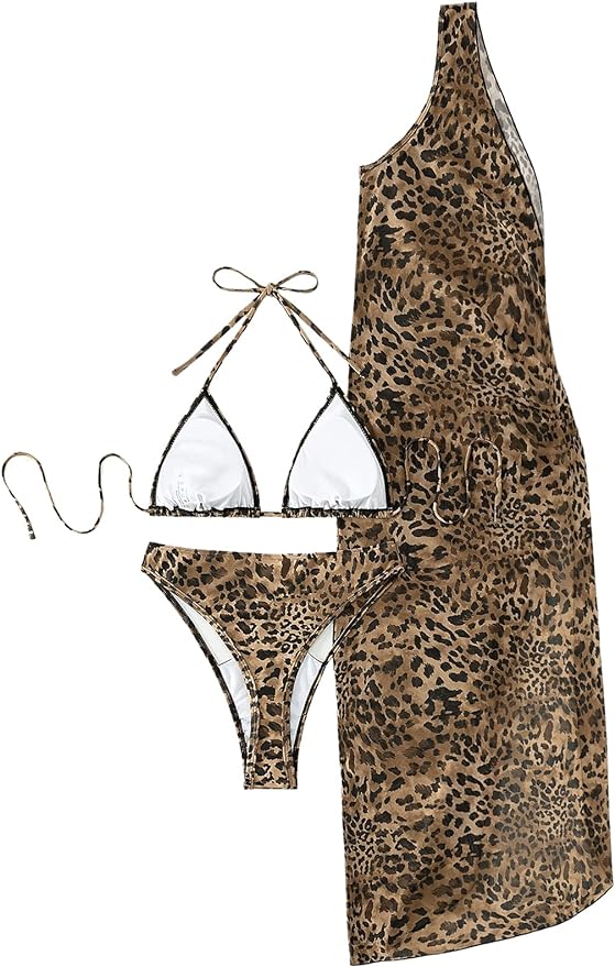 Sexy Animal Print Bikini & Cover-up Set