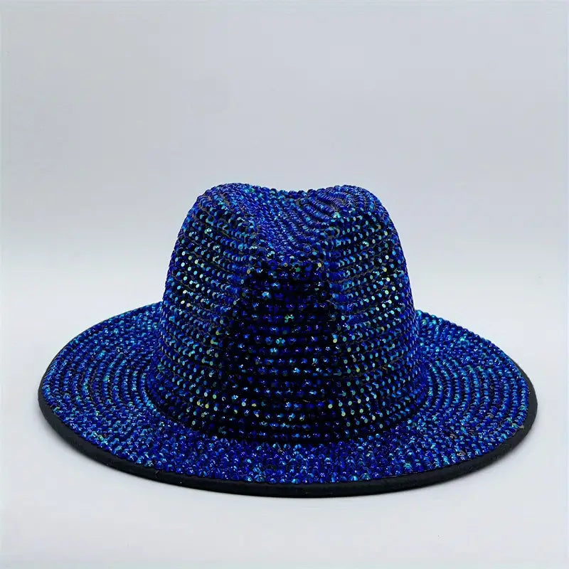 White Rhinestone Fedora Hat