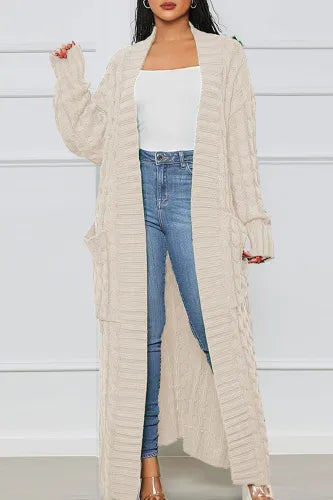 Cozy Ivory Cable Knit Maxi Sweater
