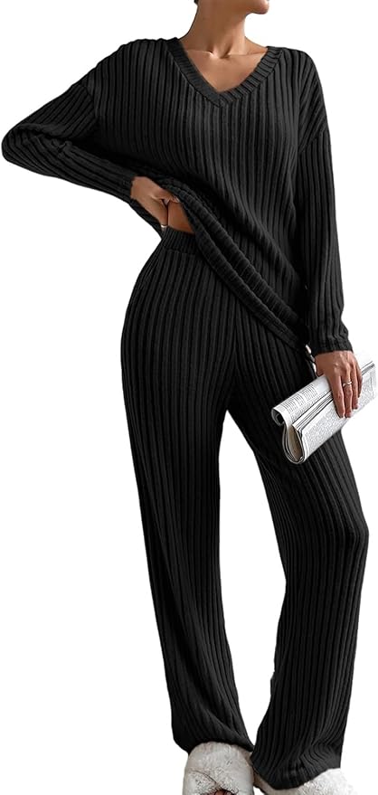 Cozy Black 2pc Loungewear Set