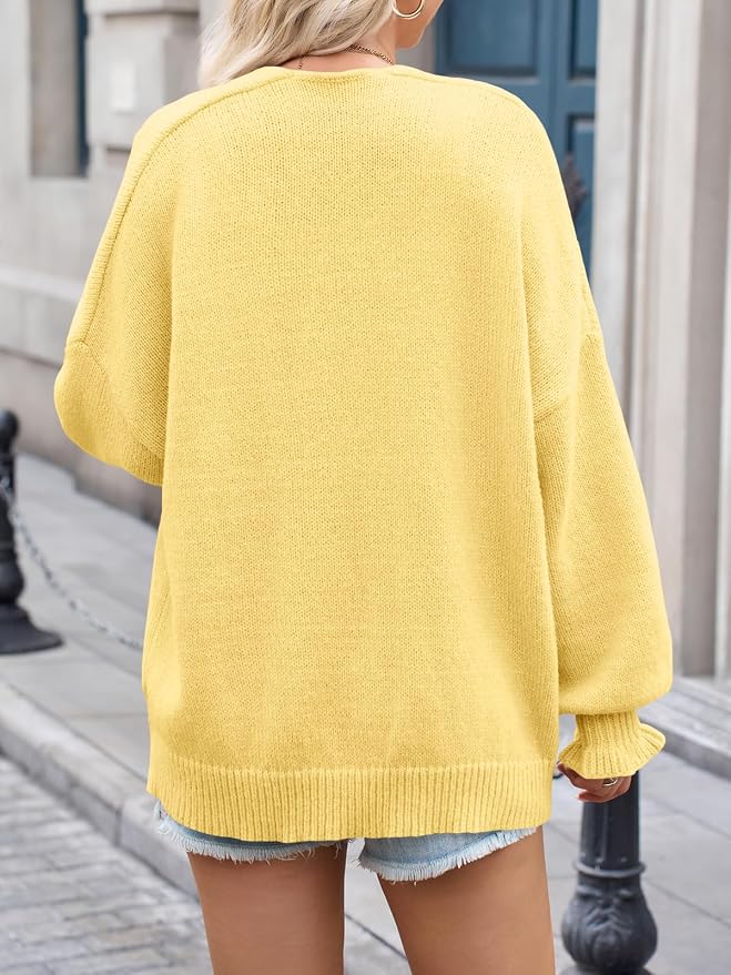 Cozy Soft Light Yellow Cardigan Sweater