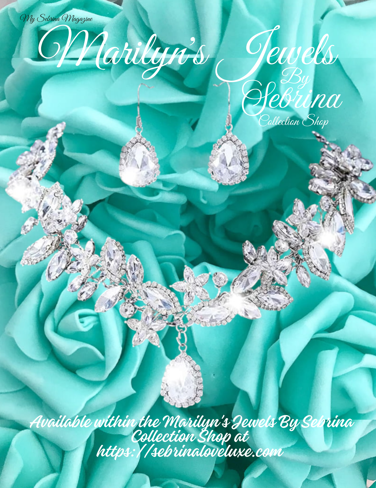 Elegant Crystal Diamante Rhinestone Bejeweled Choker Necklace & Earrings Set