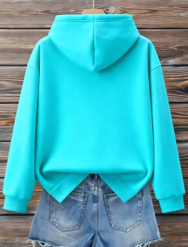 "BE STILL AND KNOW THAT I AM GOD" Graphic Turquoise & Black Scripture Hoodie Sweatshirt