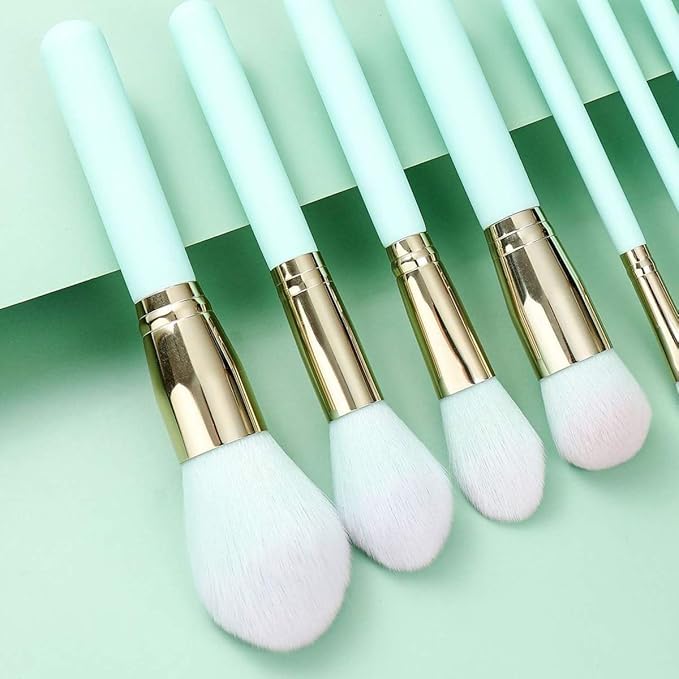 Beautiful Mint Ocean Blue Green Makeup Brush Set