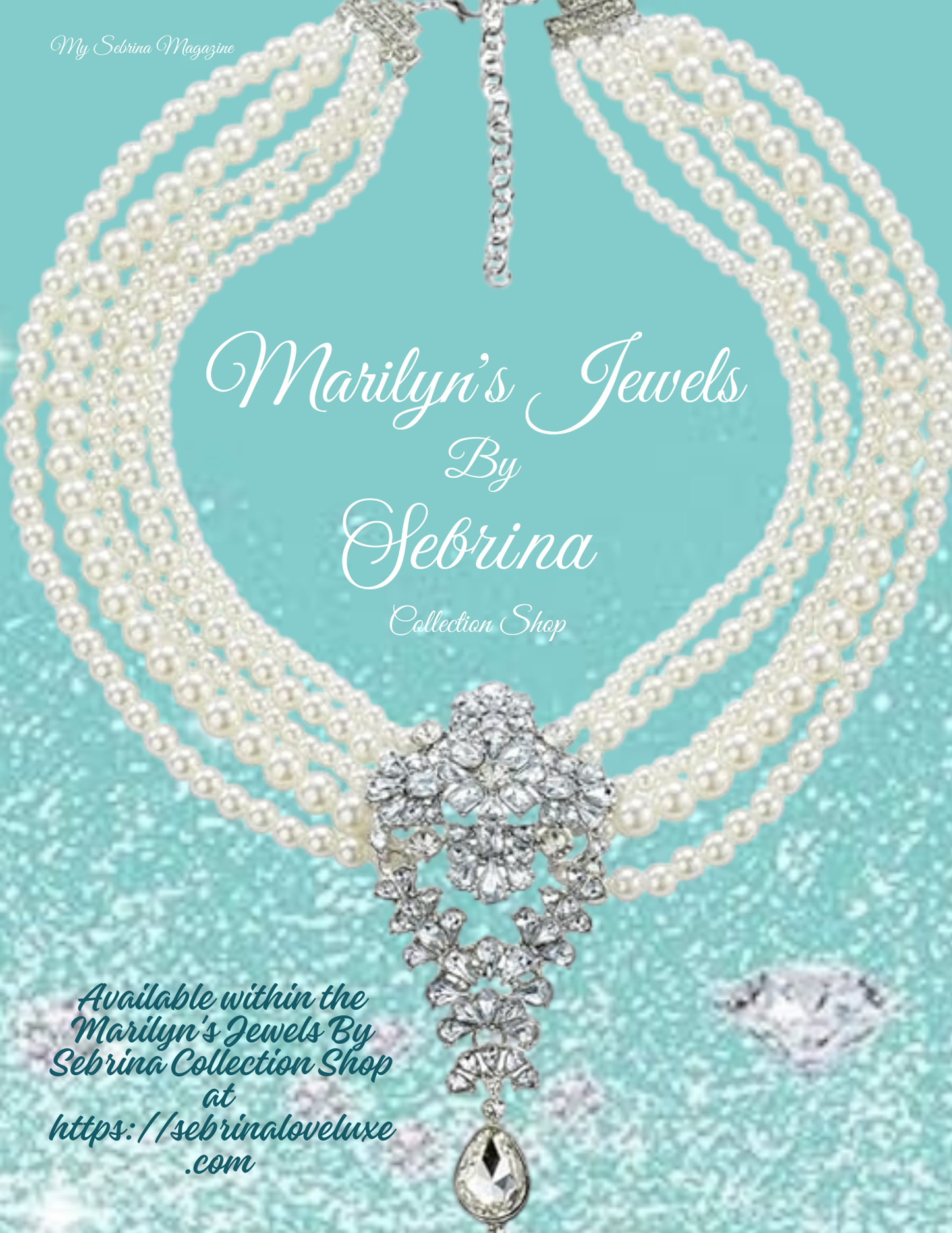 Elegant Multi-strand Faux Pearl Crystal Diamante Brooched Necklace