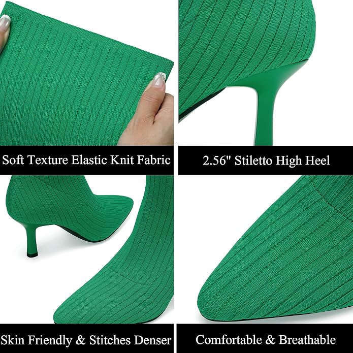 Chic Kelly Green Sweater Knit Thigh Boots