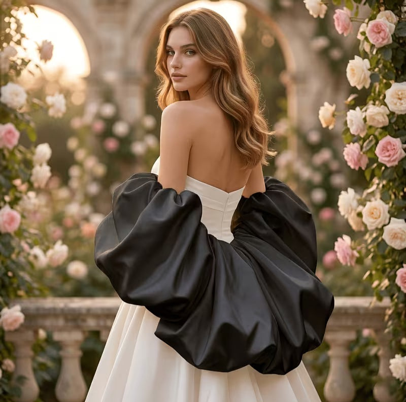 Elegant Off-Shoulder Black Satin Draped Shrug Wrap Sweater