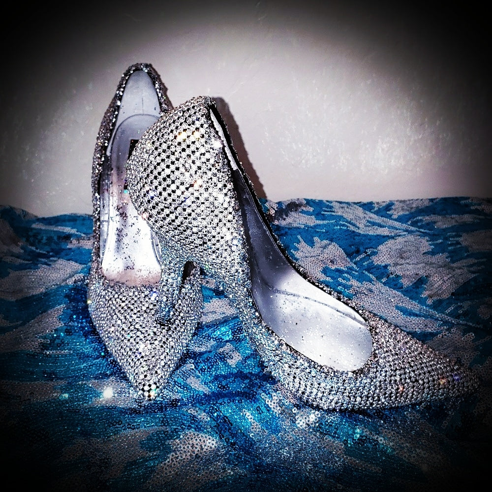 "MARILYN" Crystal Diamante Rhinestone Wedding Stiletto Pumps