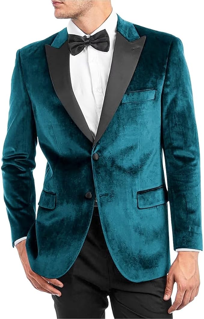 Elegant Rich Teal Velvet Dinner Formal Jacket