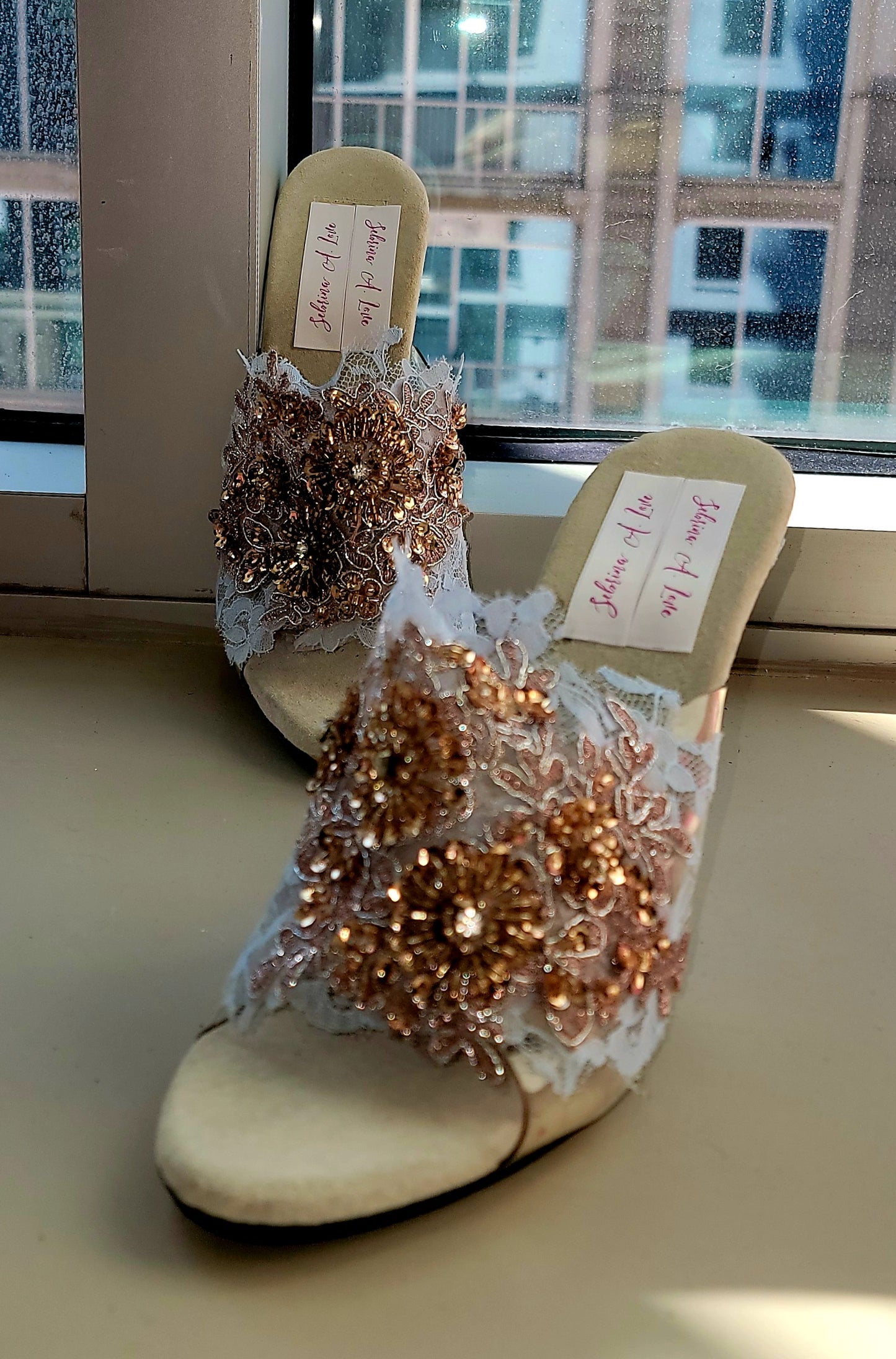 "MAURA" Something Blue Cinderella Inspired Clear Mule Heels