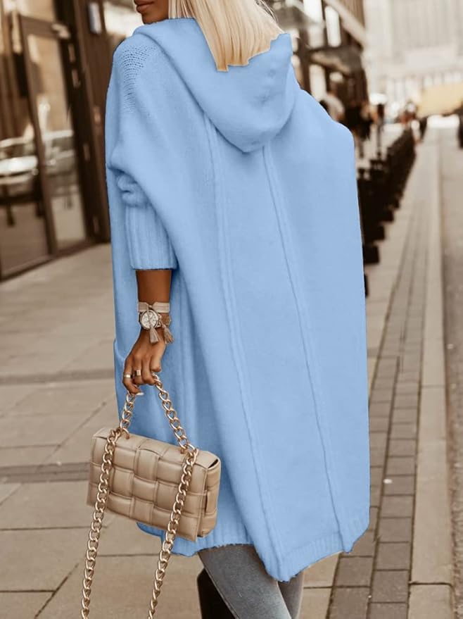 Cozy Baby Blue Maxi Cardigan Sweater