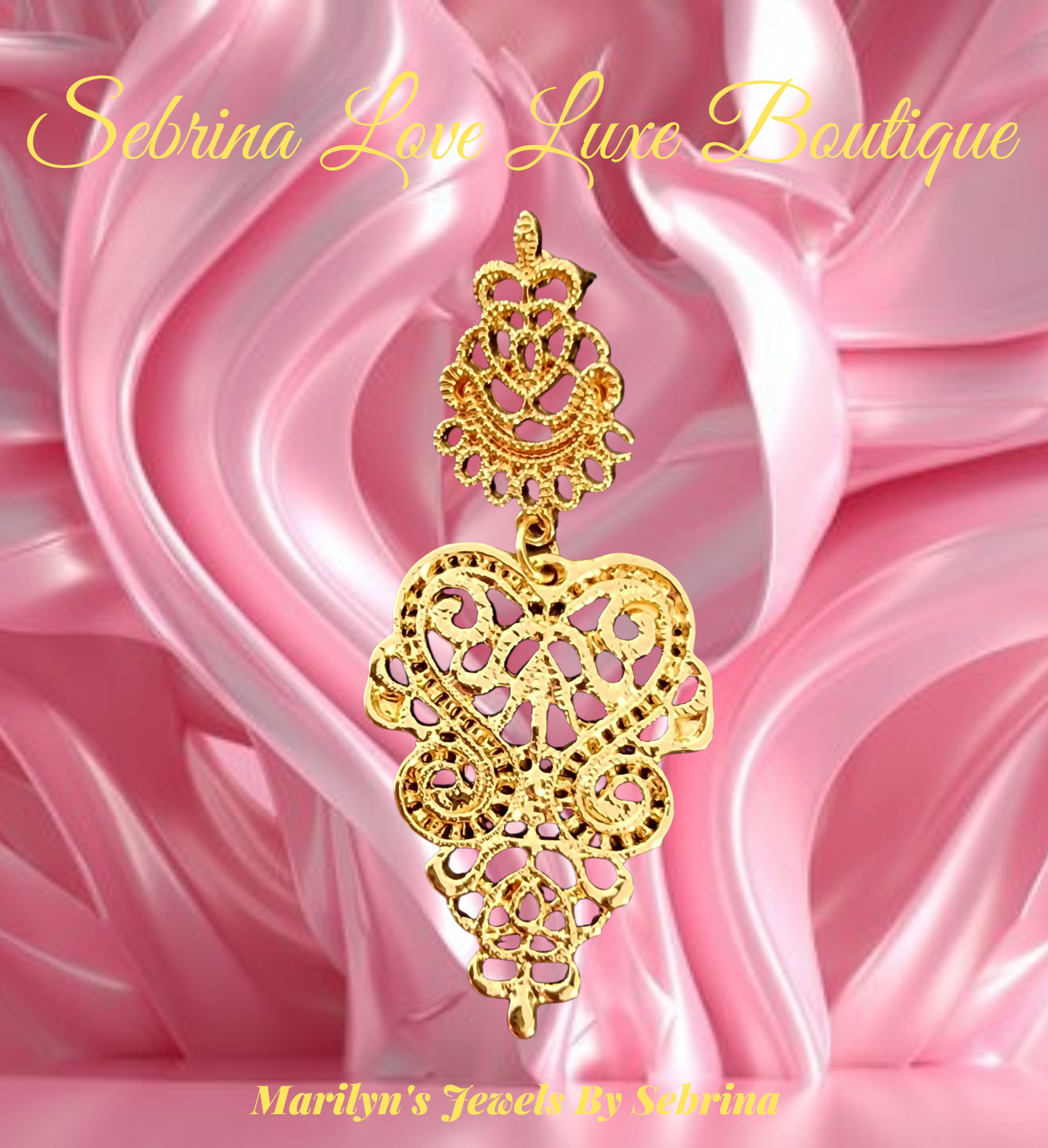 Exotic Gold Color Filigree Earrings