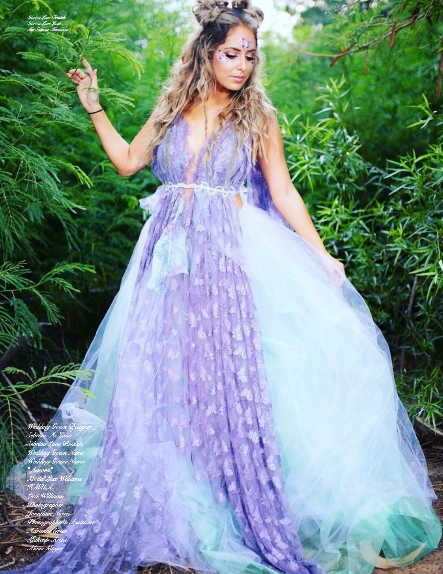 Sample Gown Set "AURORA" Blue & Lavender Wedding Ballgown Set