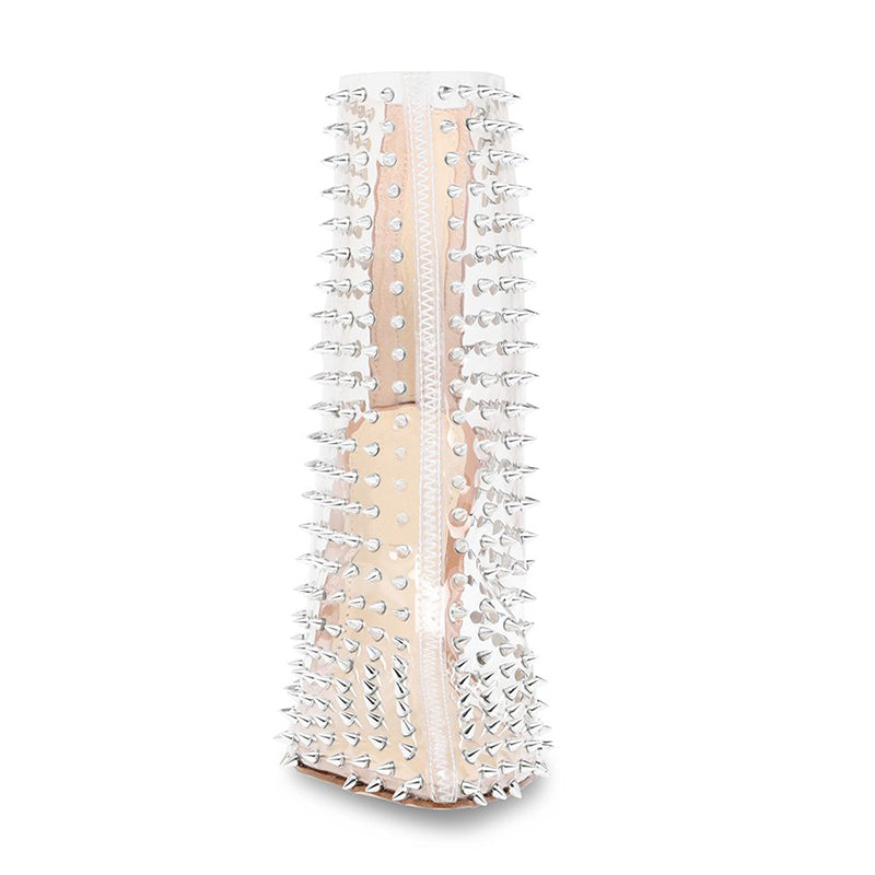Clear Transparent Silver Spiked Ankle Boots