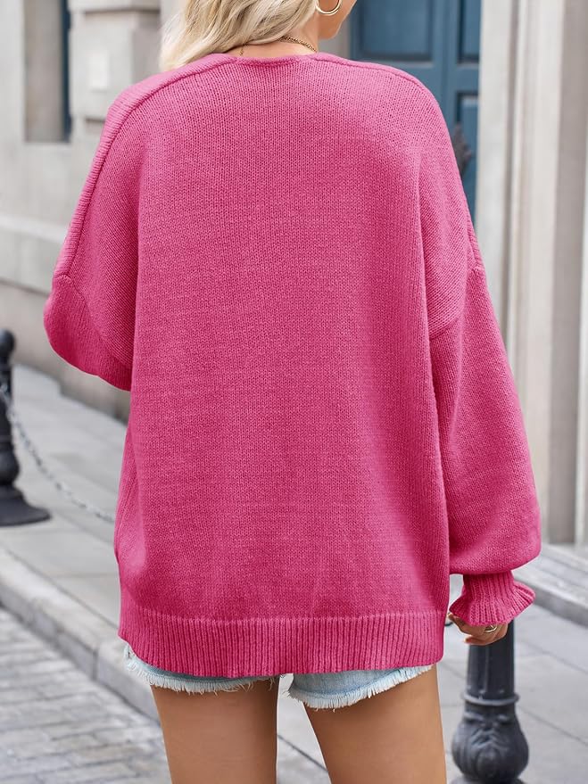 Cozy Rose Pink Oversized Cardigan Sweater