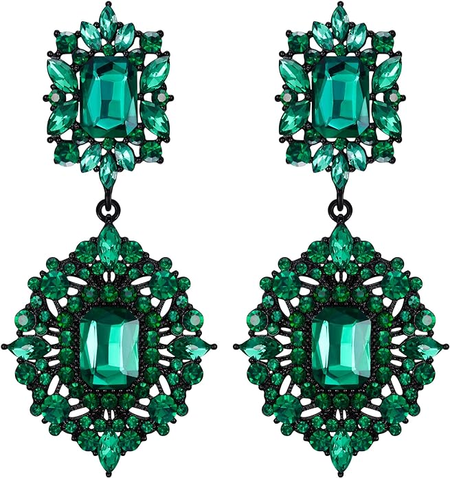 Elegant Vintage Inspired Gemstone Reign Medieval Style Earrings