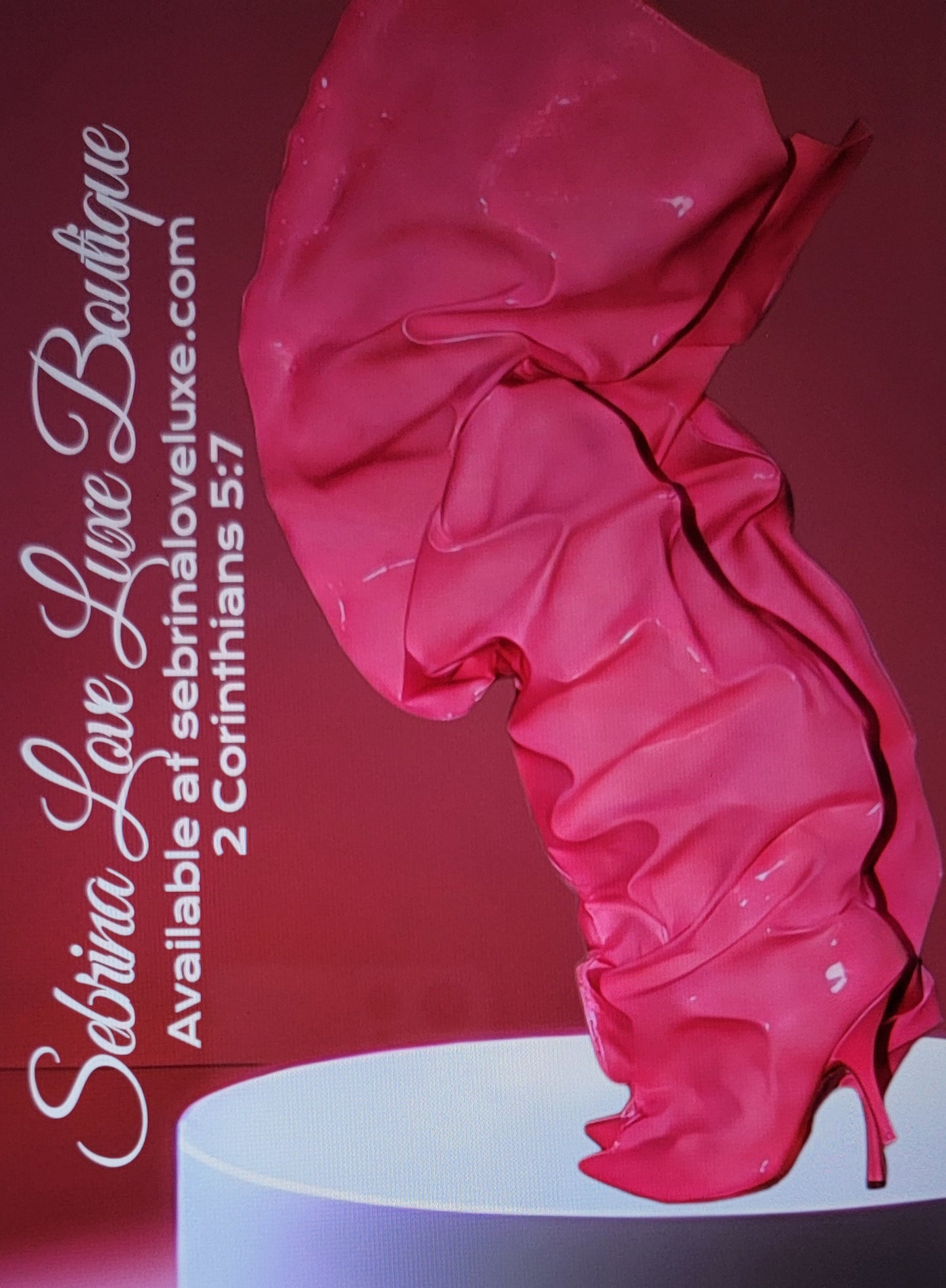 Sexy Hot Pink Faux Patent Leather Slouchy Thigh Boots