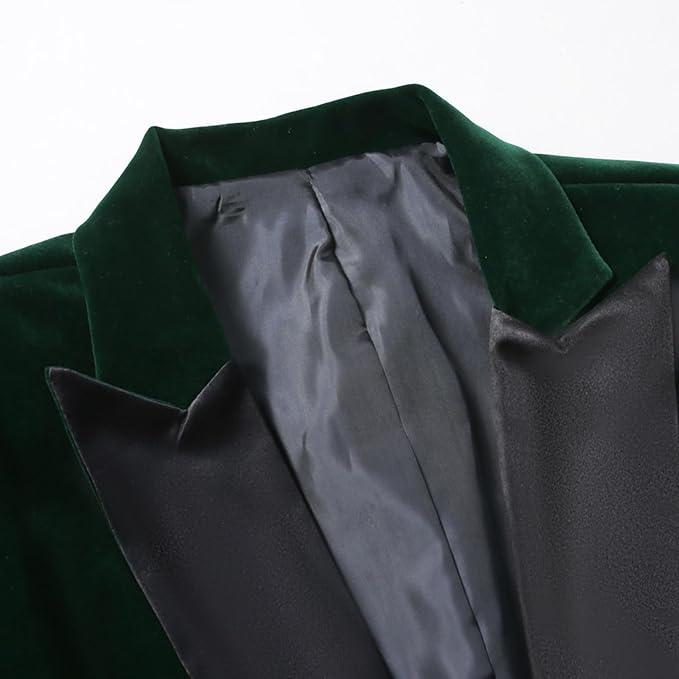 Elegant Emerald Green Velvet Dinner Formal Jacket