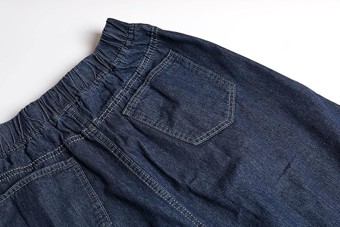 Romantic Boho Dark Blue Denim Maxi Skirt