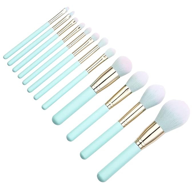 Beautiful Mint Ocean Blue Green Makeup Brush Set