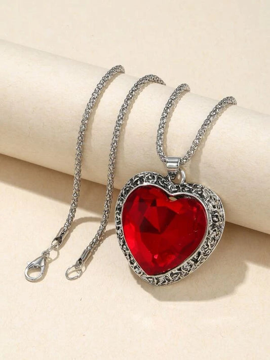 Gothic Romance Red Heart Pendant