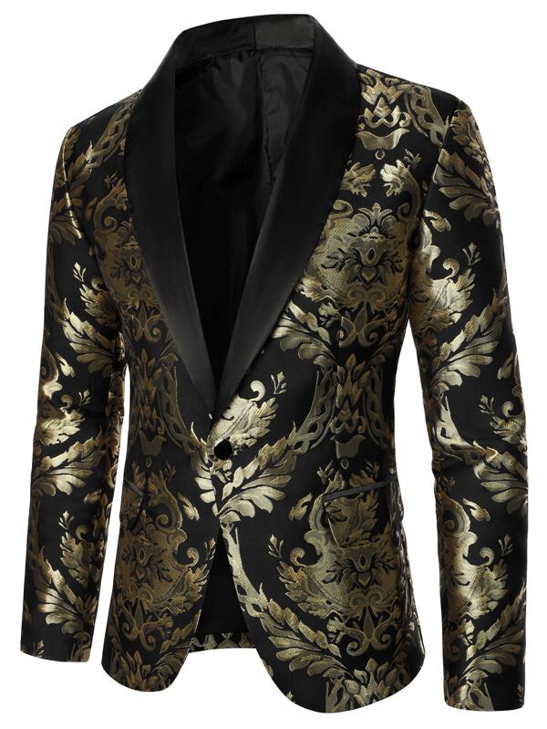 Men's Gold & Black Blazer Dinner Jacket