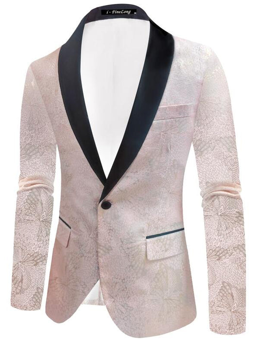 Men's Pink Black Blazer Dinner Jacket