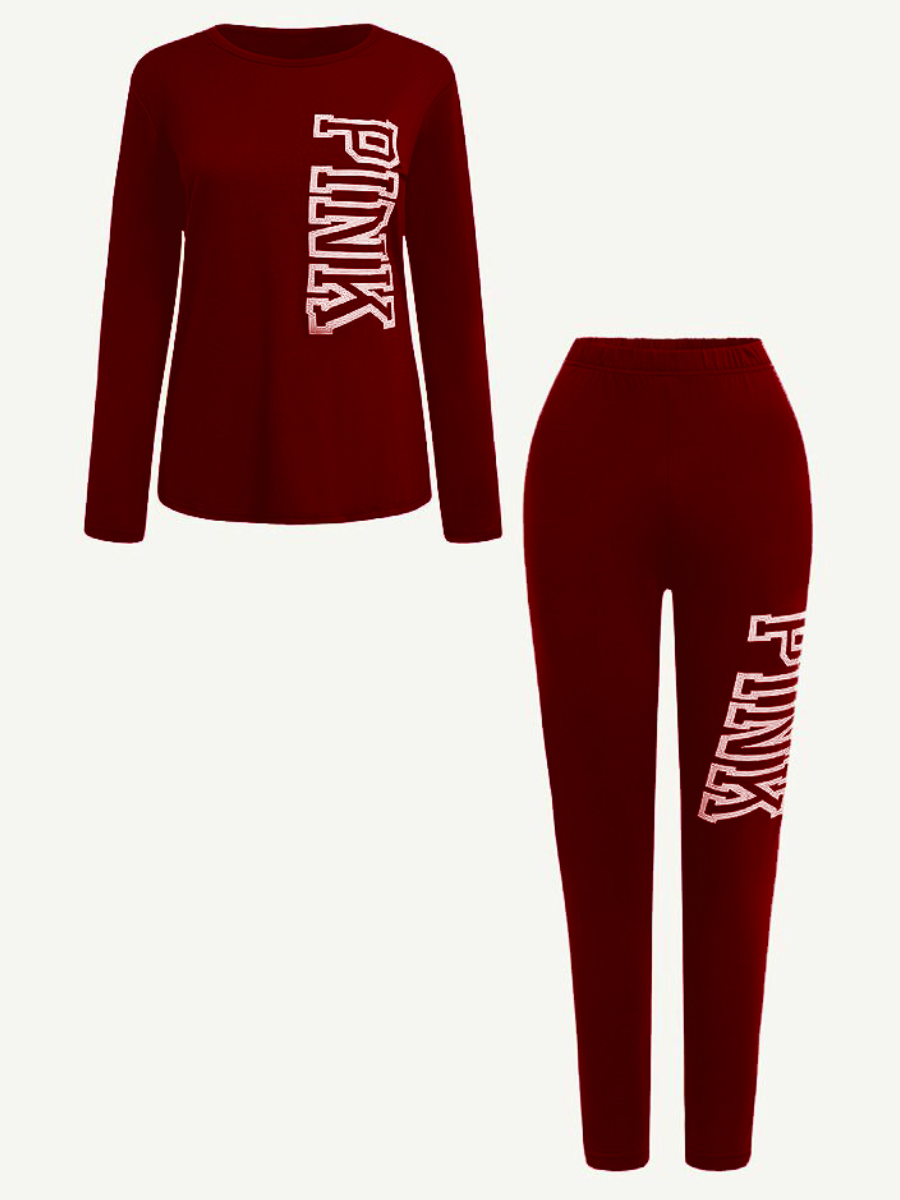 Merlot Logo Graphic 2pc Loungewear Jogger Set