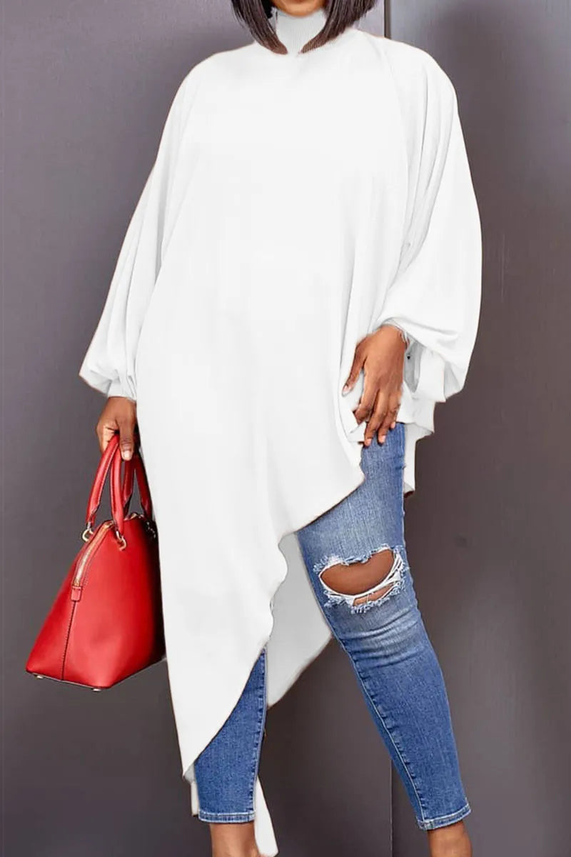 Beautiful White Oversized Asymmetrical Tunic Top