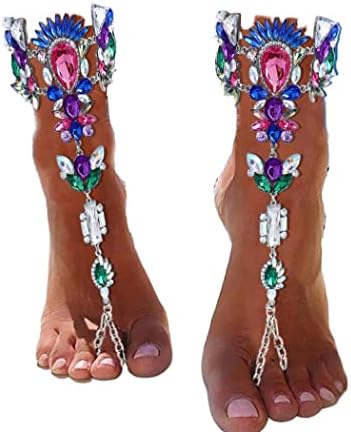 Exotic Cobalt Blue Rhinestone Bejeweled Beach Sandals (2 piece set)