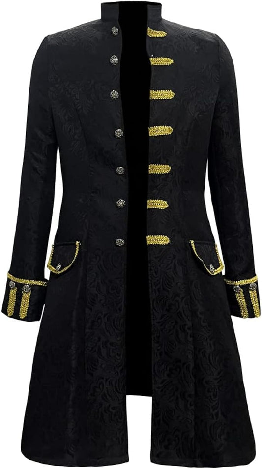 Men's Black Renaissance Victorian Inspired Coat