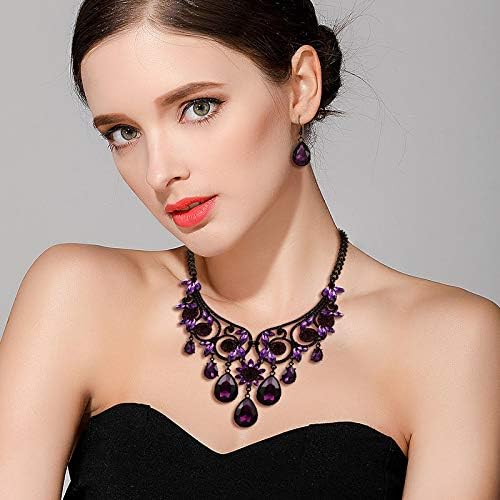 Hauntingly Beautiful Purple Gothic Romance Necklace & Earrings Set