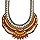 Exotic Tribal Orange Red & Gold Collar Necklace