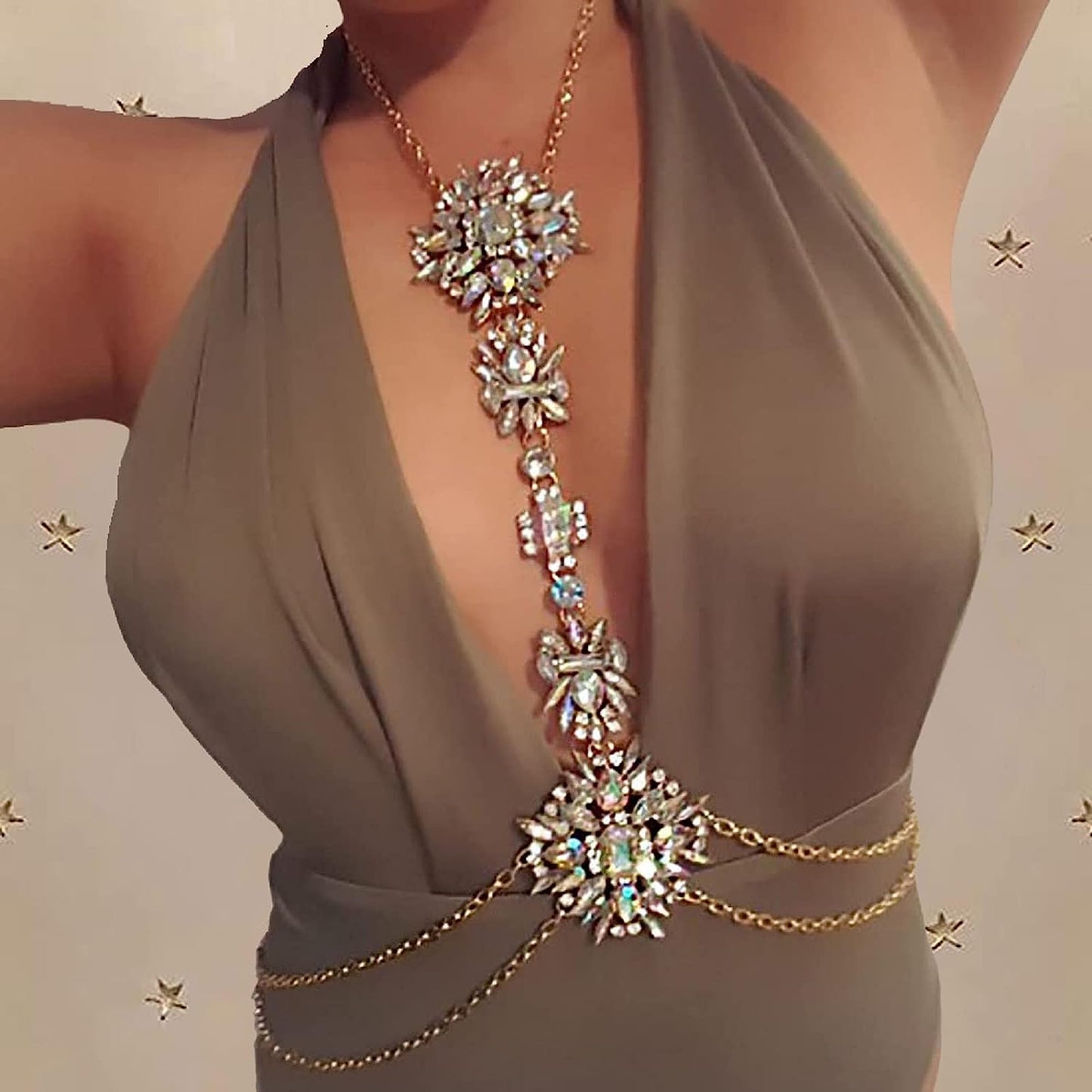 Sexy Boho Bejeweled Cleavage Body Jewelry