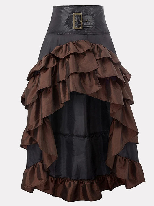 Gothic Romance Black & Chocolate Maxi Skirt