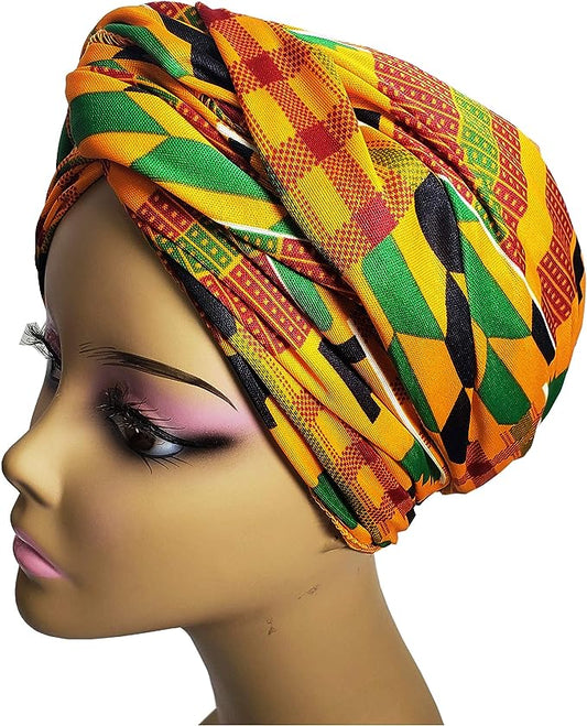 Exotic Kente Cloth Print Headwrap