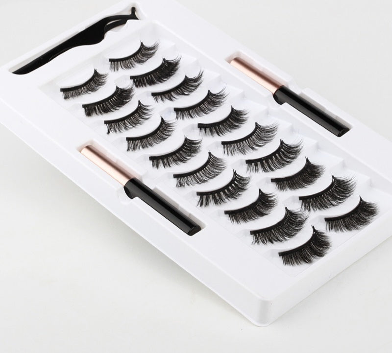 Sexy Magnetic Eyelashes & Eyeliner Set (10 Pairs)