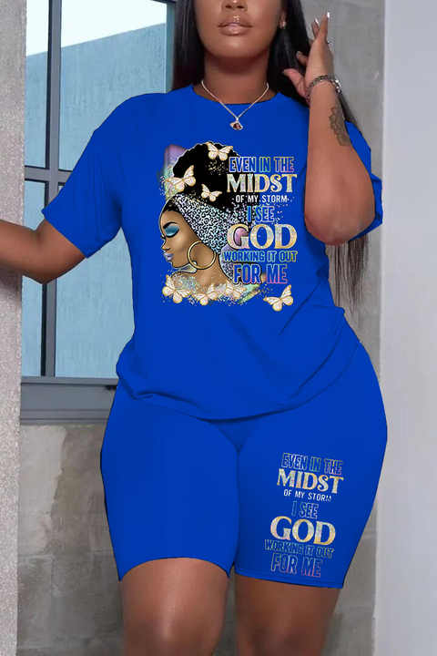 Black IN THE MIDST OF GOD Top & Shorts Set