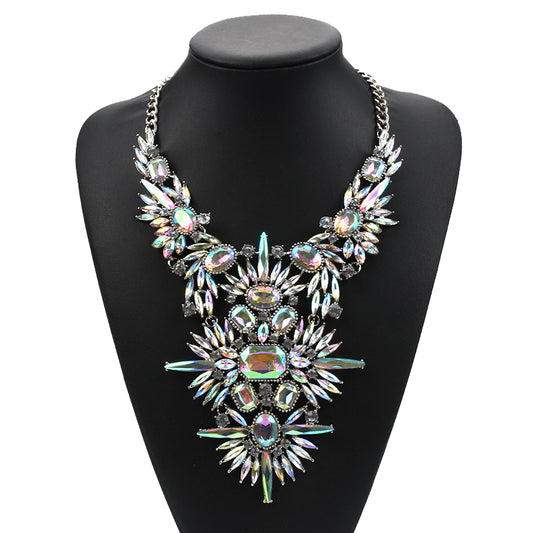 Bohemian Goddess AB Rhinestone Tribal Necklace