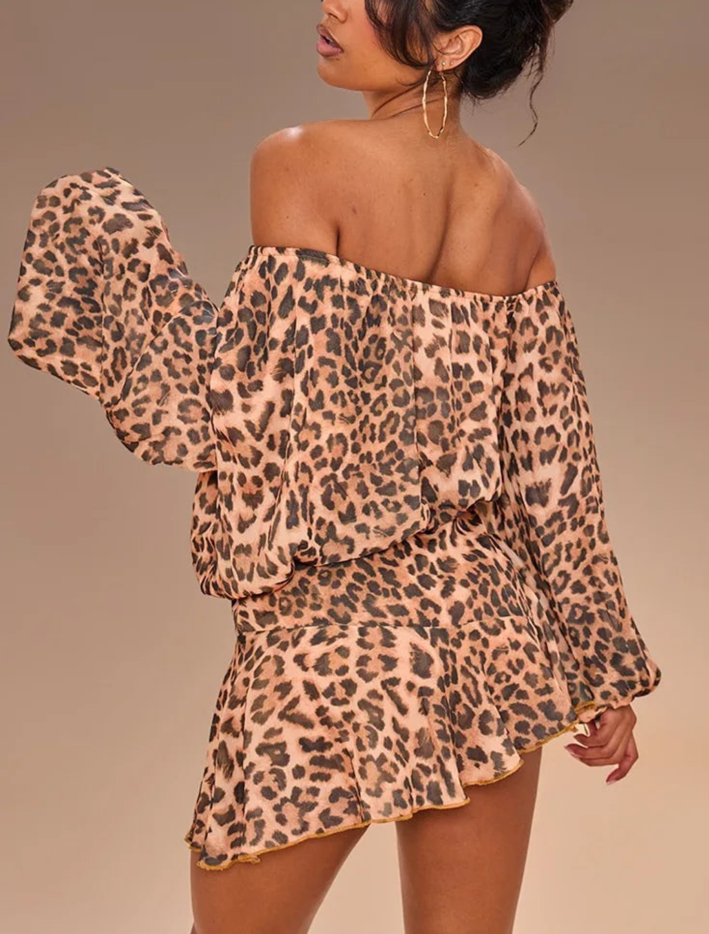 Sexy Leopard Print Off The Shoulder Romper