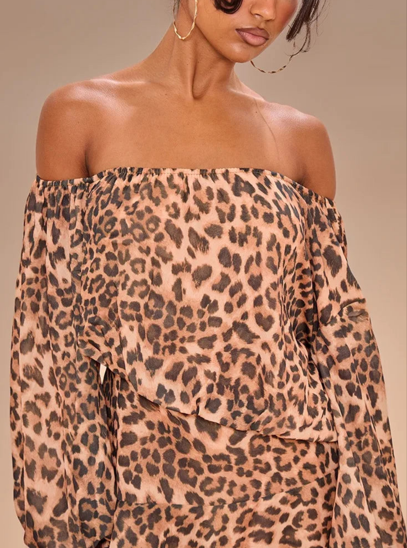 Sexy Leopard Print Off The Shoulder Romper