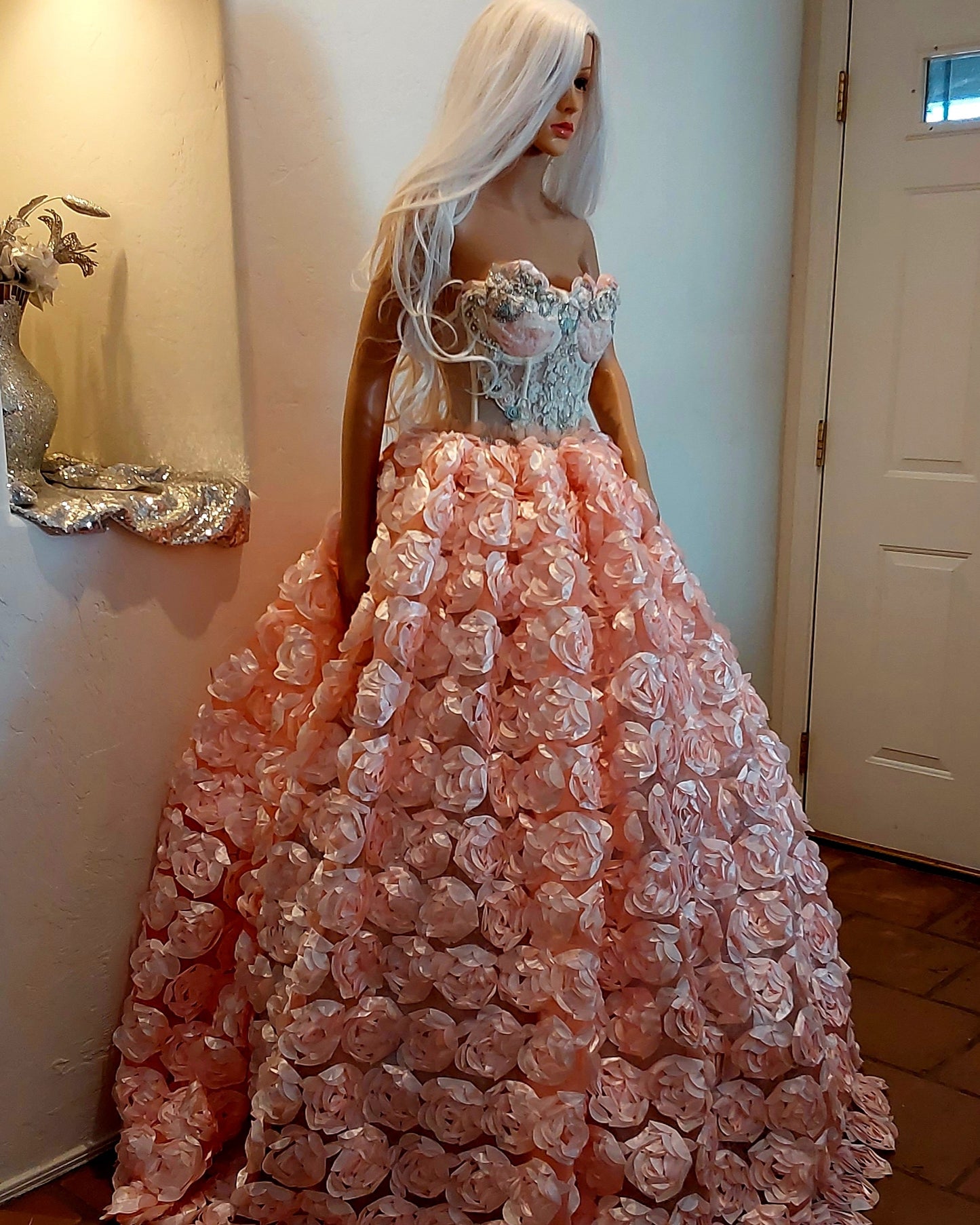 "BLOSSOM" Blush Rosette Wedding Ballgown Set