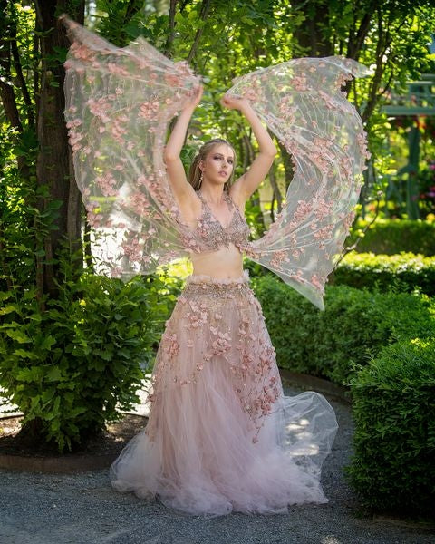 The "TUSCANY" Wedding Ballgown Set is perfect for the unconventional Ethereal Boho Bride.