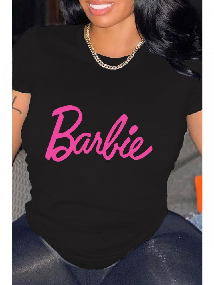 White & Pink Barbie Tee Shirt