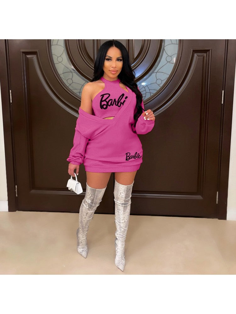 Pink 2pc Sweater Dress Set