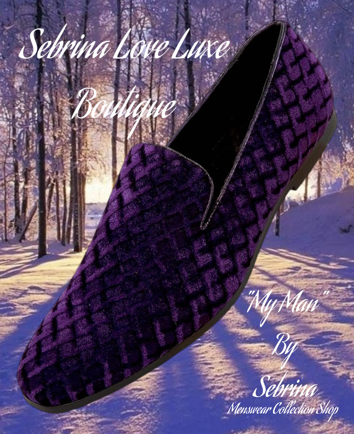 Elegant Purple Velvet Men's Drivers Moccasins