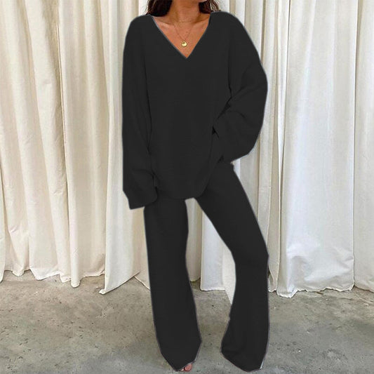 Cozy Black 2pc Loungewear Set