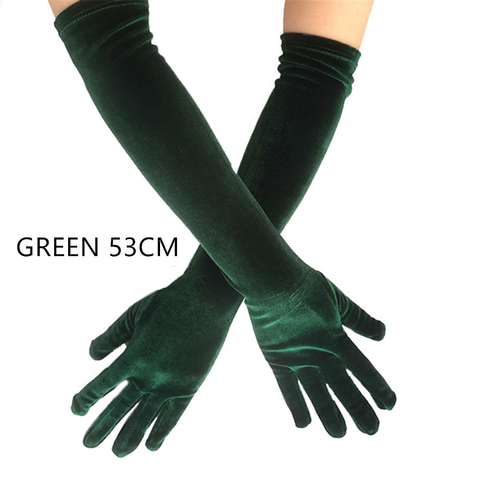 Elegant Stretch Velvet Opera Gloves