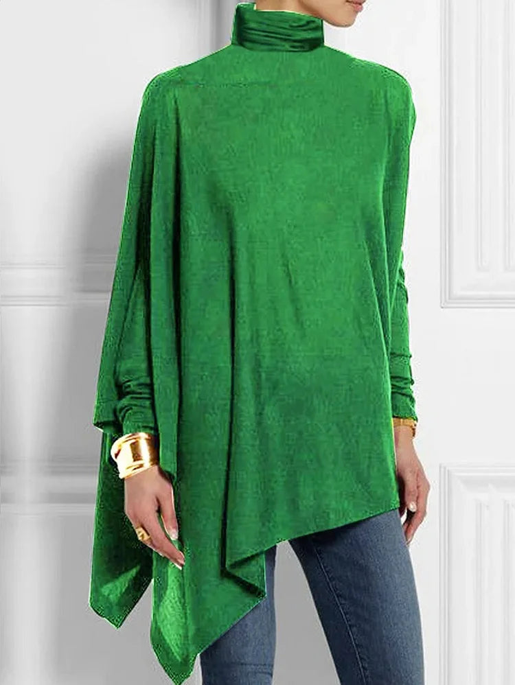 Beautiful Green Turtleneck Asymmetrical